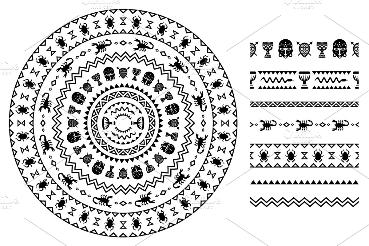 African Tribal Ornaments & Brushes, a Pattern Graphic by Lianella's Shop (Photo 5 of 5)