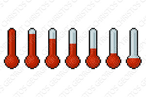 Pixel Art Thermometer Gauge Video, an Object Illustration by Christos Georghiou