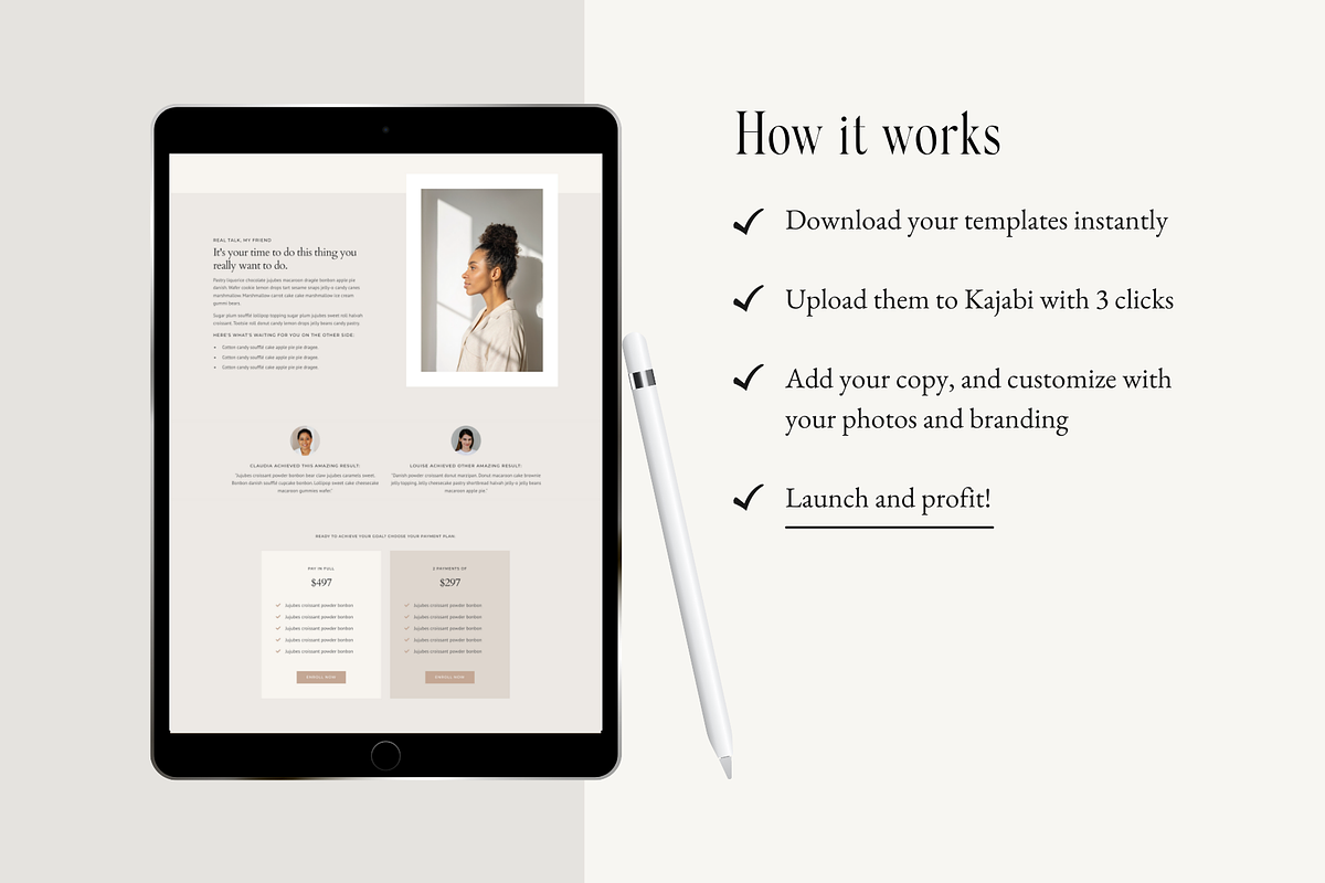 Kajabi Sales Funnel Template Bundle, a Landing Page Template by Pixel & Flow (Photo 5 of 9)