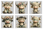 Whimsical Summer Highland Cow, an Illustration by Black Bird Studio (Thumbnail 3 of 6)