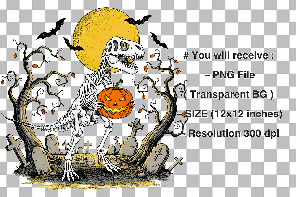 Spooky Saurus Png, a Graphic by Clipart Bloom (Photo 2 of 2)
