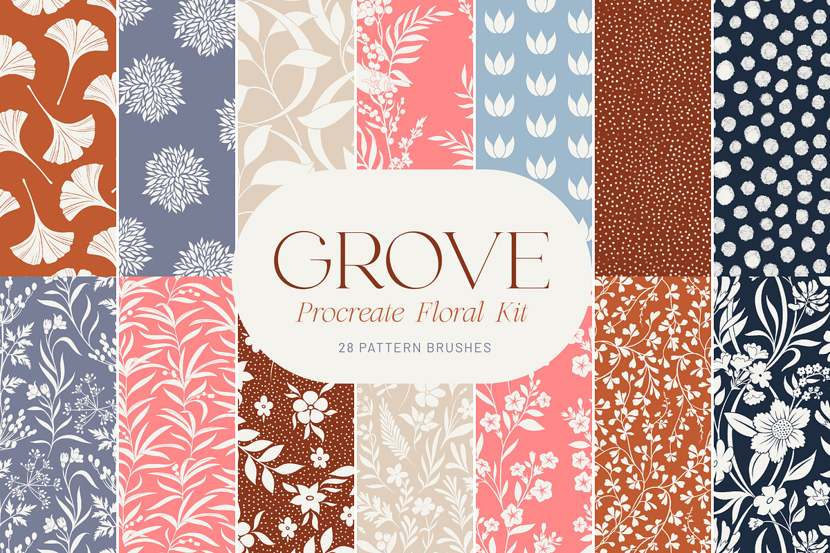 Floral Procreate Brush & Pattern Set, a Brush Add-On by Eclectic Anthology (Photo 3 of 9)