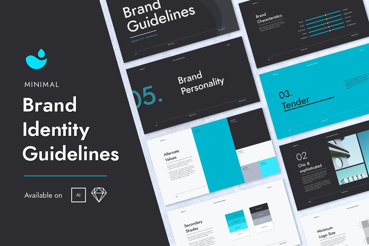 Minimal Brand Identity Guidelines, a Presentation Template by Delightful Design (Photo 1 of 6)