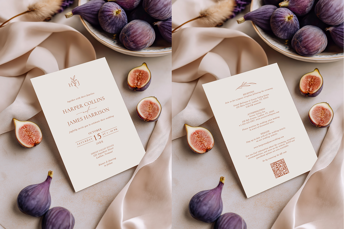 Mediterranean Fig Invitation Mockup, a Product Mockup by Serenefeeling (Photo 2 of 6)