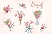Pink Daylily Graphic Set, an Illustration by Maggie Stilwell Design (Thumbnail 2 of 6)