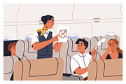 People travel by air in plane set, a Transportation Illustration by Good Studio (Thumbnail 10 of 16)