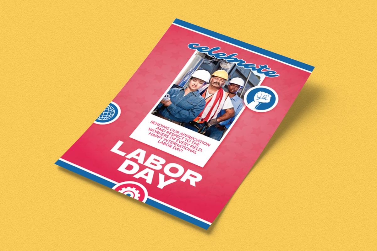 International Labor Day Flyer Canva, a Flyer Template by Attype (Photo 4 of 6)