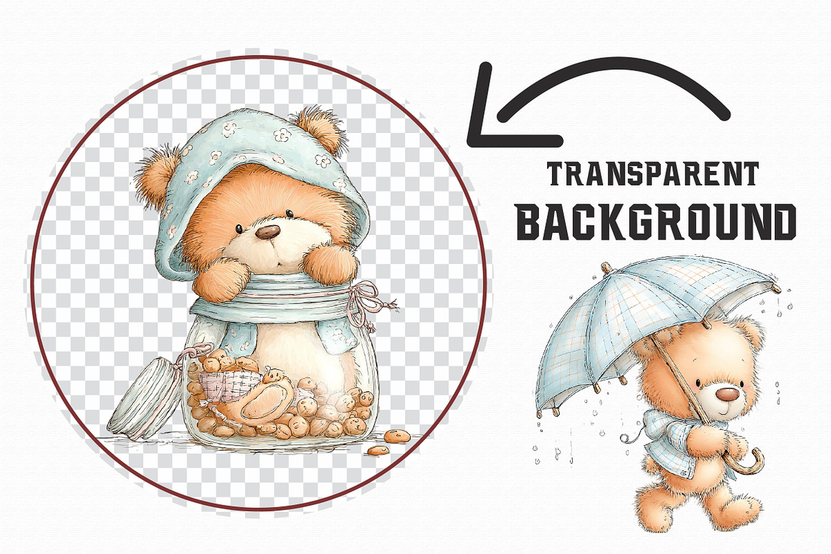 Funny Teddy Bear Clipart, an Illustration by Libby Wishes (Photo 2 of 7)