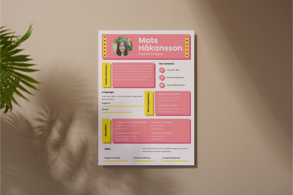 CV Resume Graphic Designer V1, a Resume Template by productype1 (Photo 3 of 3)