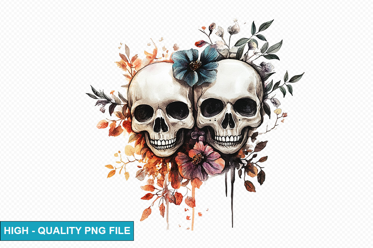 Gothic Skull Clipart Bundle, an Illustration by crative8112 (Photo 3 of 8)