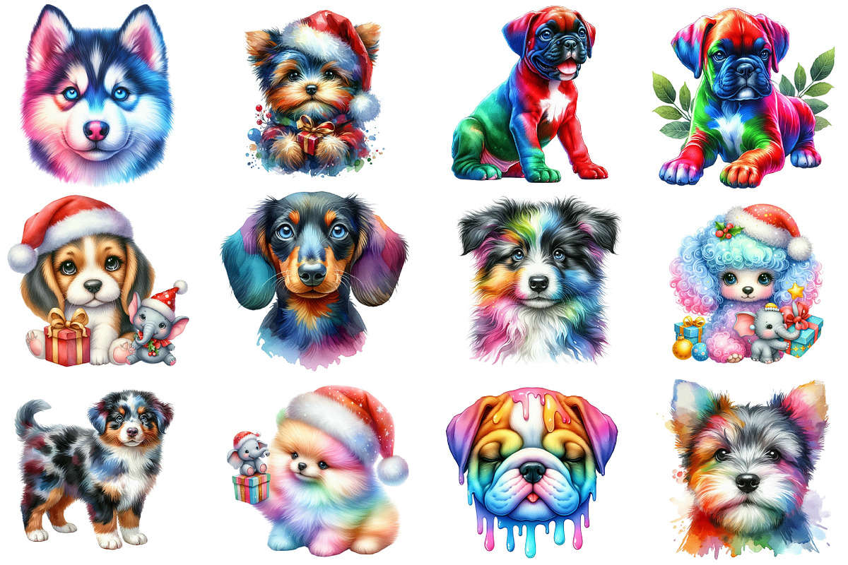 Colorful Baby Dog Face Sublimation, an Illustration by CreationArt (Photo 3 of 5)