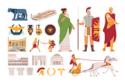 Ancient Rome symbols and characters, a Person Illustration by Good Studio (Thumbnail 1 of 4)