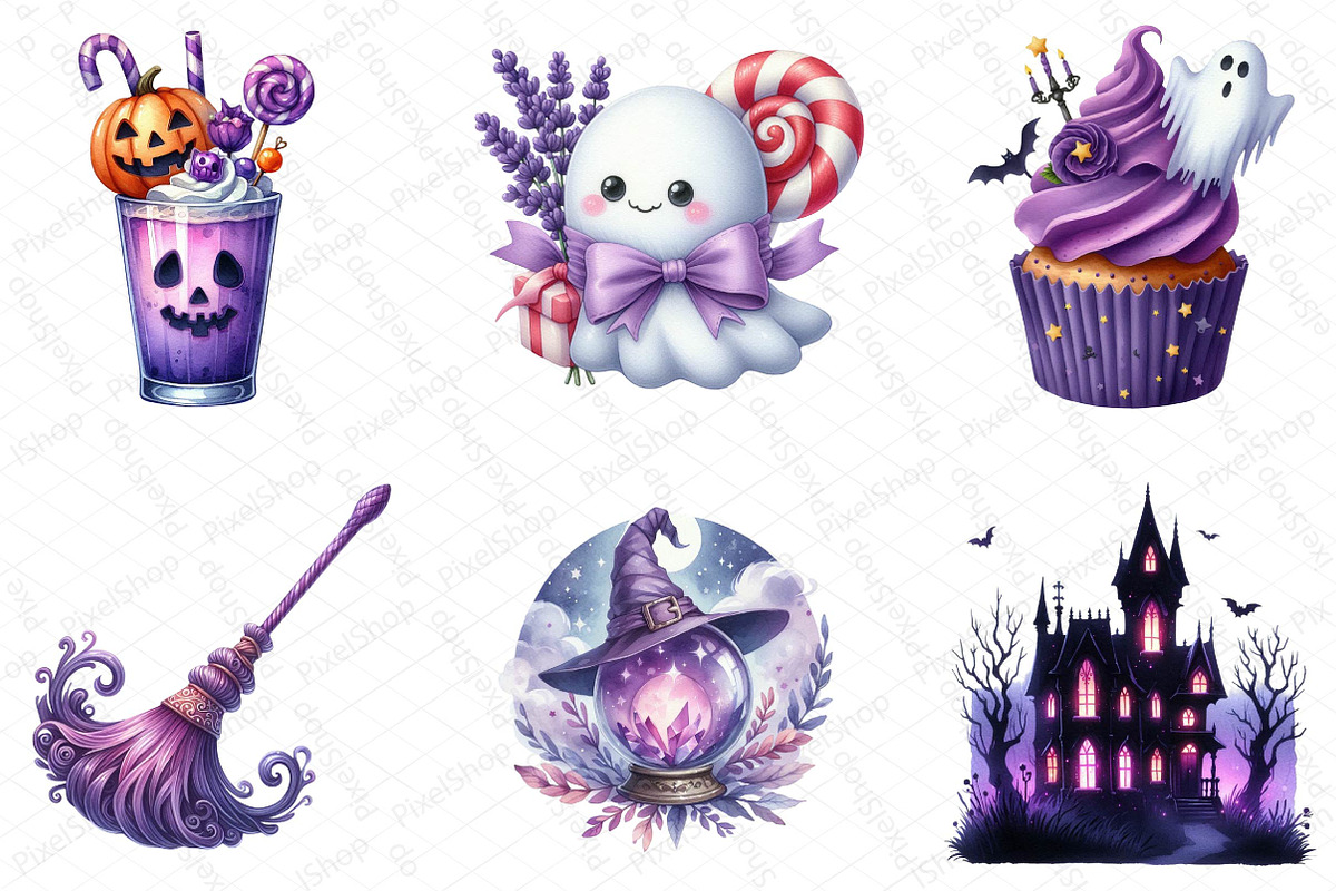 Purple Halloween Clipart, an Illustration by DreamPrint404 (Photo 2 of 5)