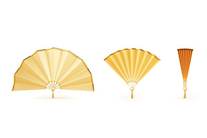 Chinese Or Japanese Golden Hand Fan