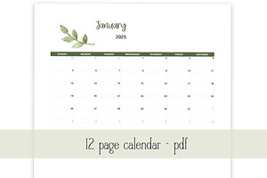 2025 Printable PDF Calendar, a Templates & Theme by DailyMiracleDigitals,LLC