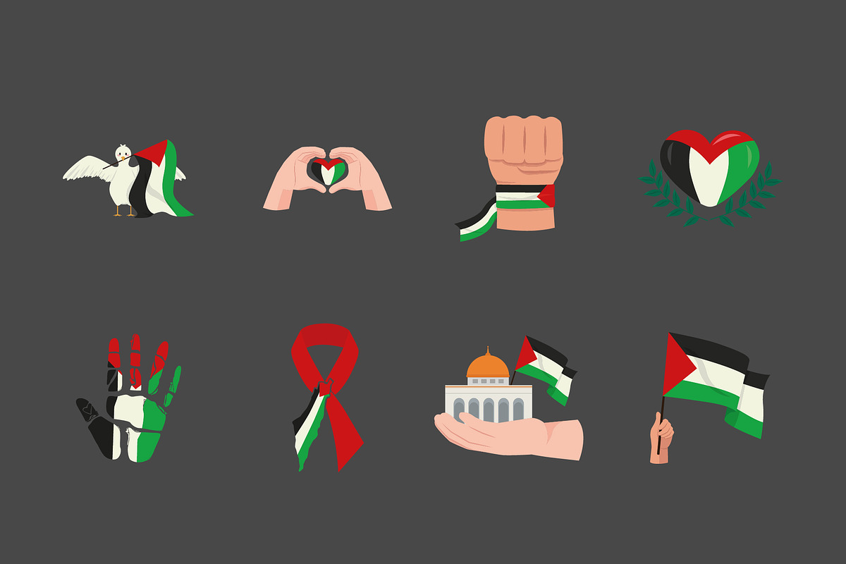 Palestine Save Illustration Set