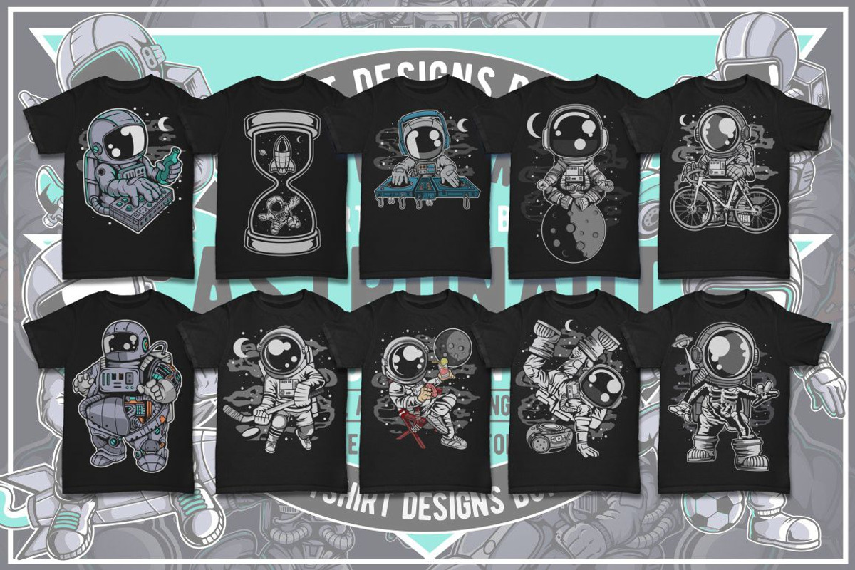100 Astronaut Cartoon Designs Bundle, an Illustration by roach_graphic (Photo 8 of 16)