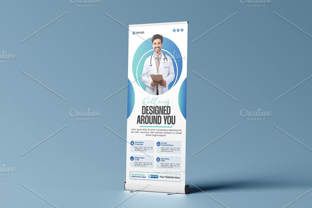 Medical & Healthcare Roll-Up Banner, a Poster Template by vectorlnk (Photo 3 of 5)