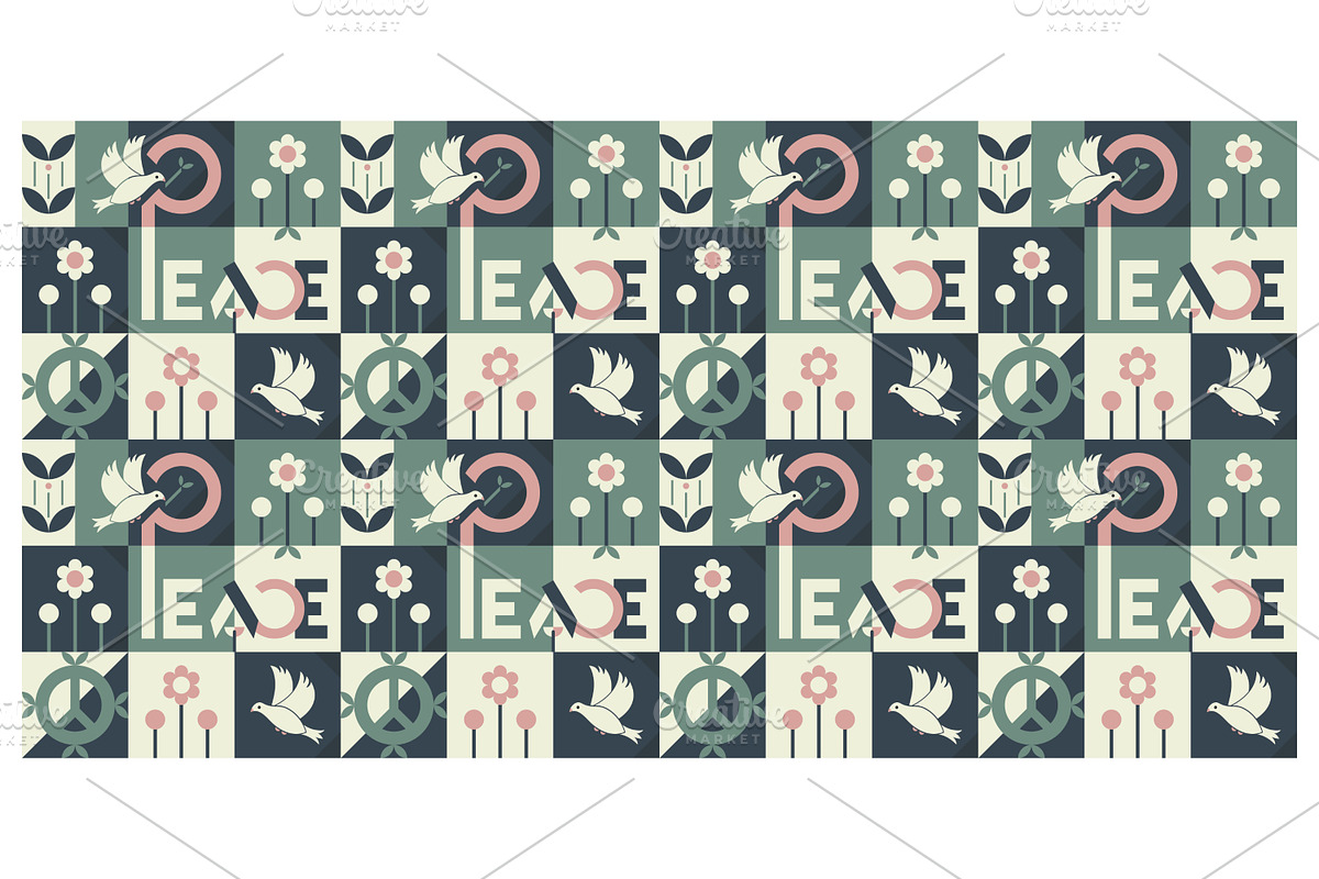 Peaceful Dove and Symbol Motif, a Decorative Illustration by Creative Backgrounds