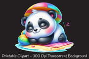 Funny Sunbathing Panda Clipart, an Illustration by RobertsArt (Thumbnail 4 of 7)