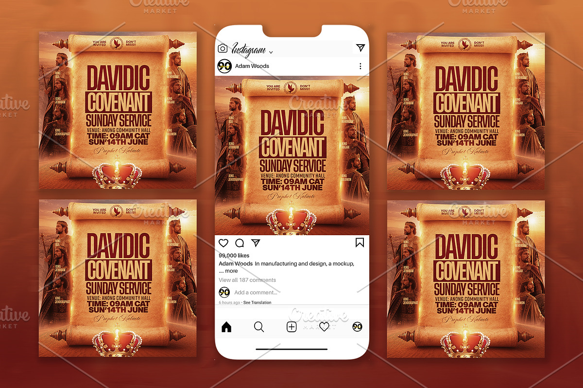 Davidic Covenant Church Flyer Templa, a Social Media Template by church flyer templates (Photo 8 of 10)