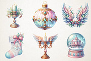 Pastel Antique Christmas Clipart, an Illustration by RobertsArt (Thumbnail 5 of 7)