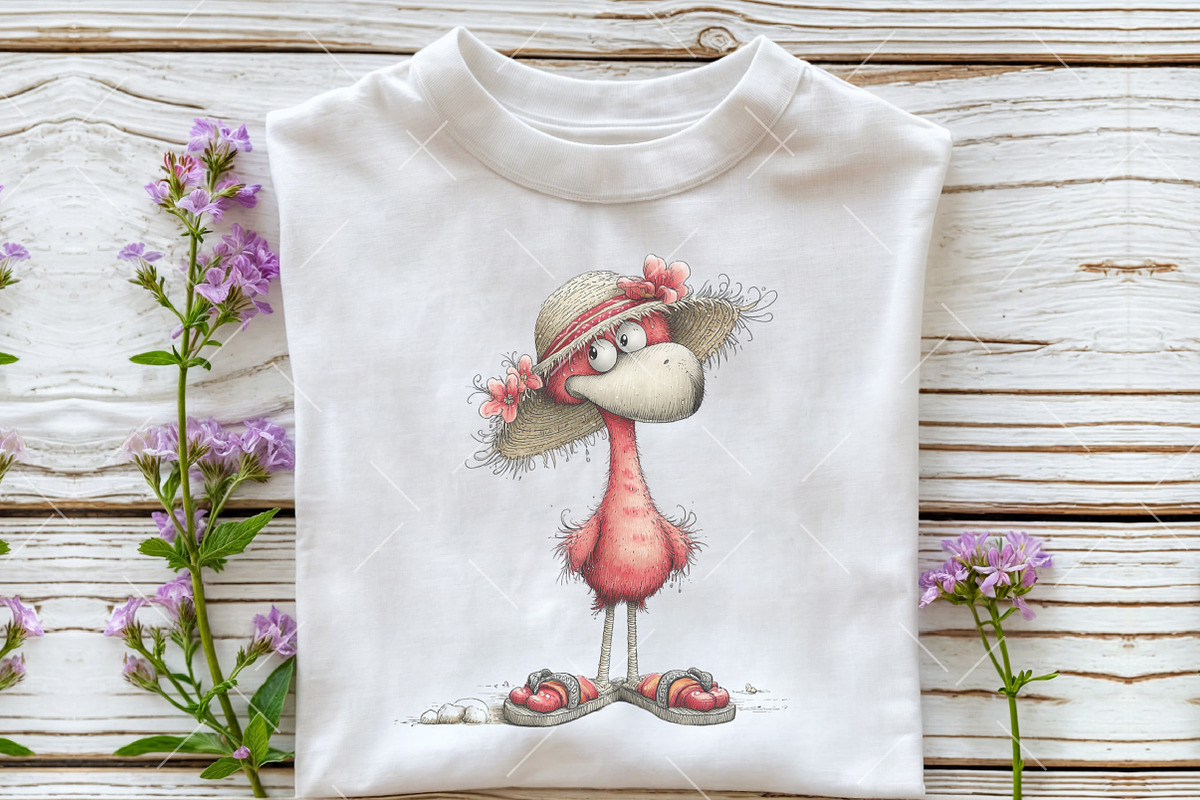 Whimsical Summer Flamingo Clipart, an Illustration by OK Design (Photo 5 of 6)