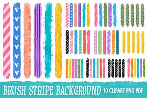 Brush Stripe Background PNG Bundle