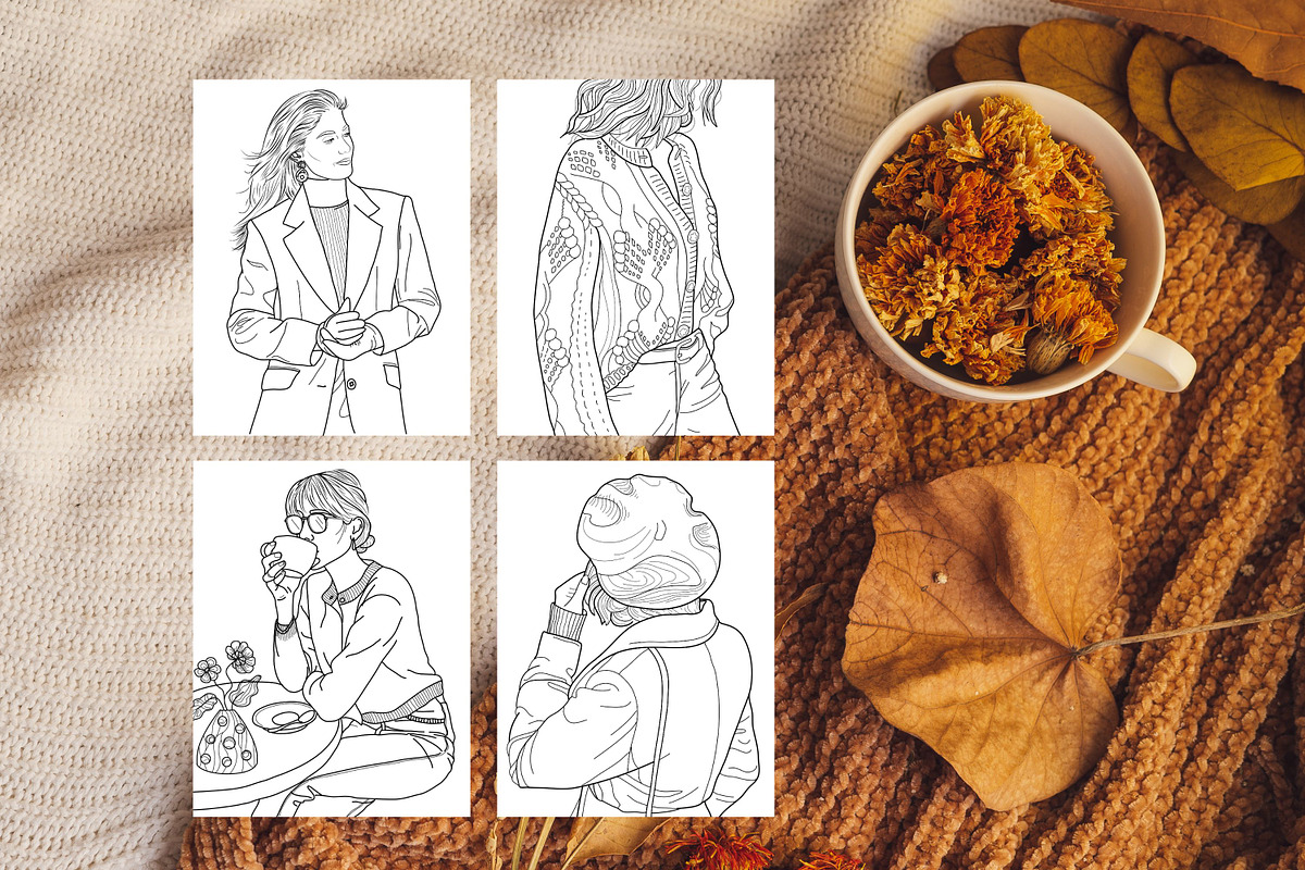 Cozy Autunm | Coloring book, a Decorative Illustration by ChristinaDesigns (Photo 4 of 6)
