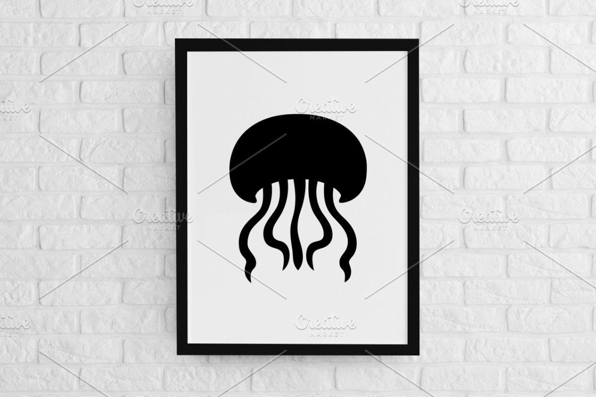 Jellyfish Silhouette SVG, an Animal Illustration by newminddesign (Photo 2 of 3)