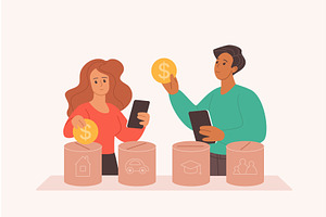 Family budget planning finance, a Finance Illustration by Lemberg Vector