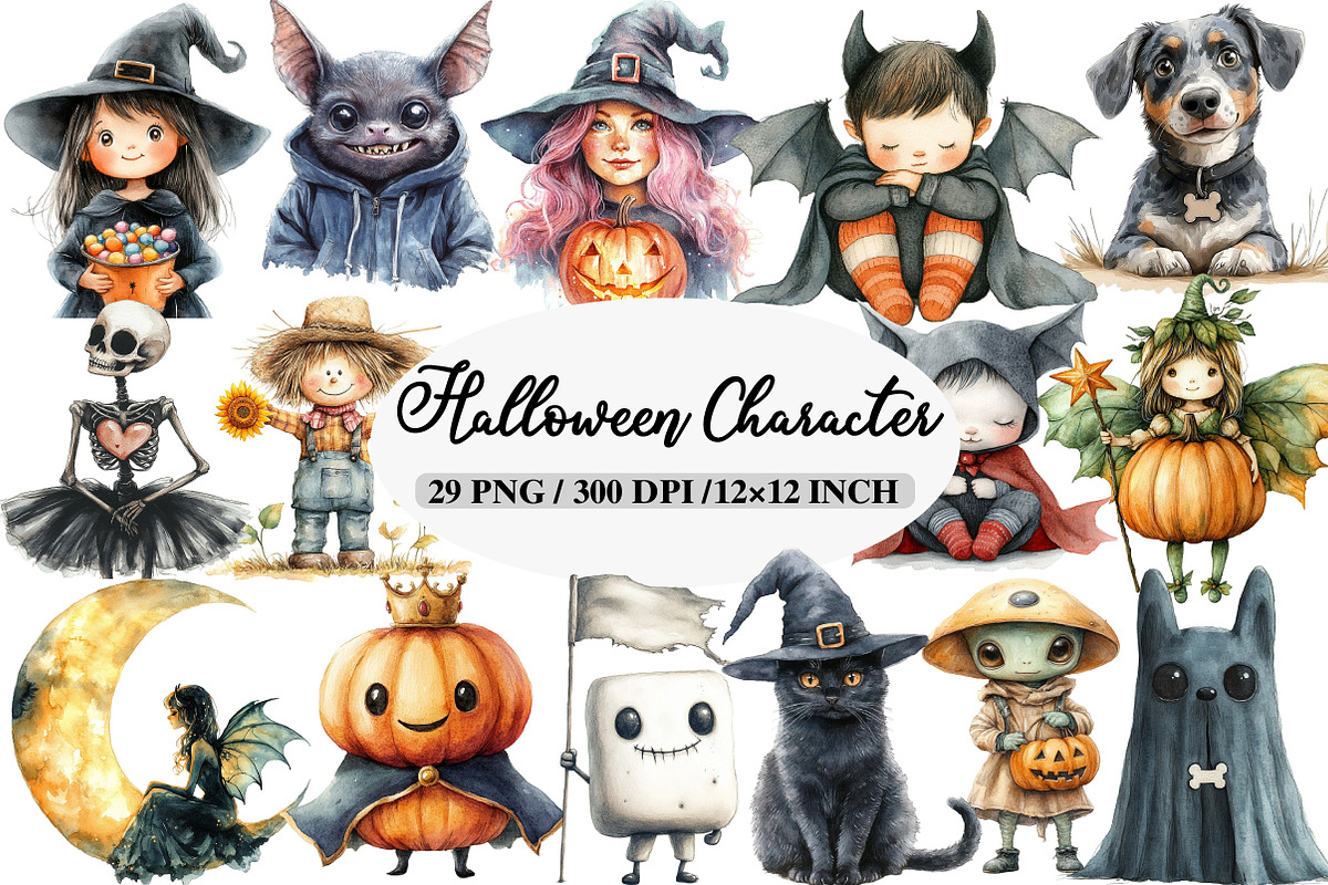 Halloween Character Clipart, an Illustration by Daily.Designs (Photo 1 of 5)