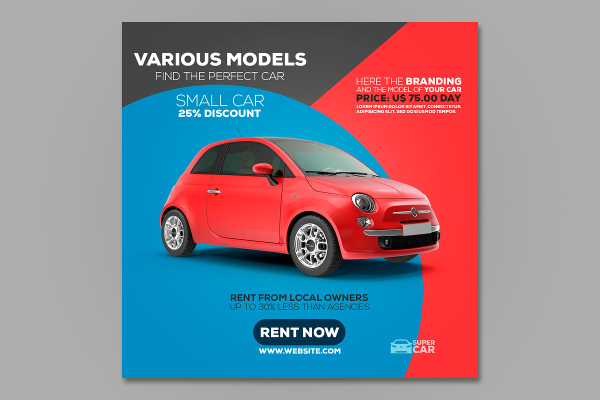 Instagram Posts Car Template, a Social Media Template by rogeriomarcos (Photo 7 of 10)