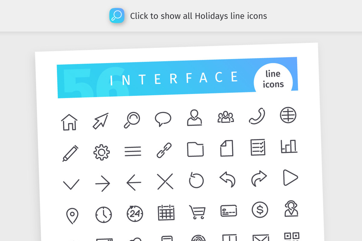 Holidays 728 Line Icons Bundle, an Outline Icon by Voysla's Shop (Photo 4 of 8)