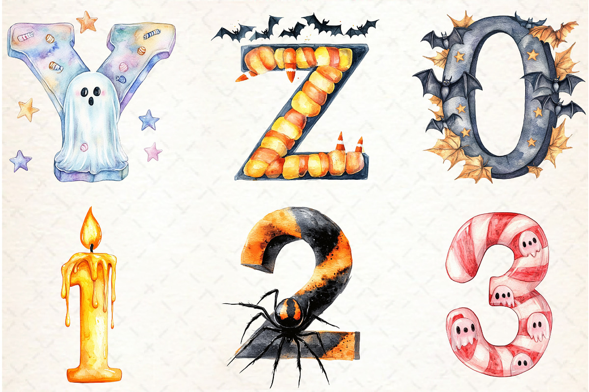Halloween Alphabet Sublimation Clipa, an Illustration by Libby Wishes (Photo 2 of 7)
