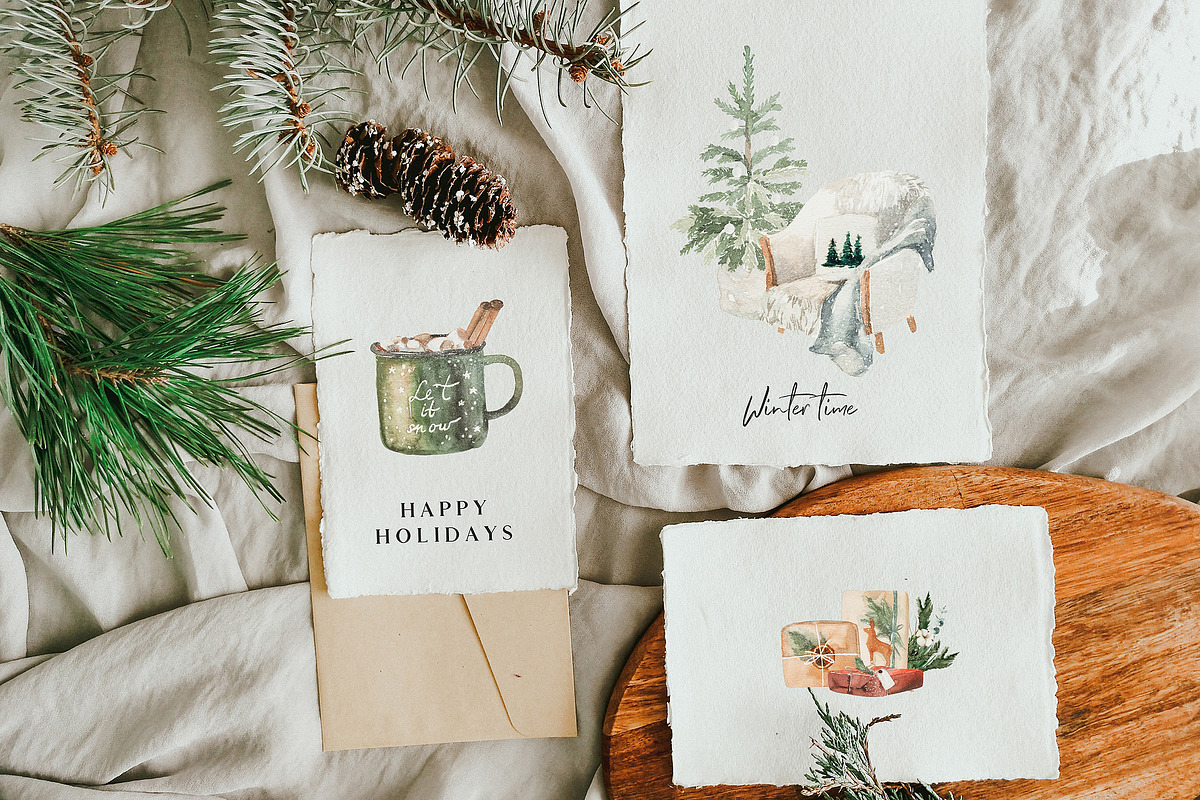 Winter is here - watercolor set, a Seasonal Illustration by Youksy (Photo 8 of 10)