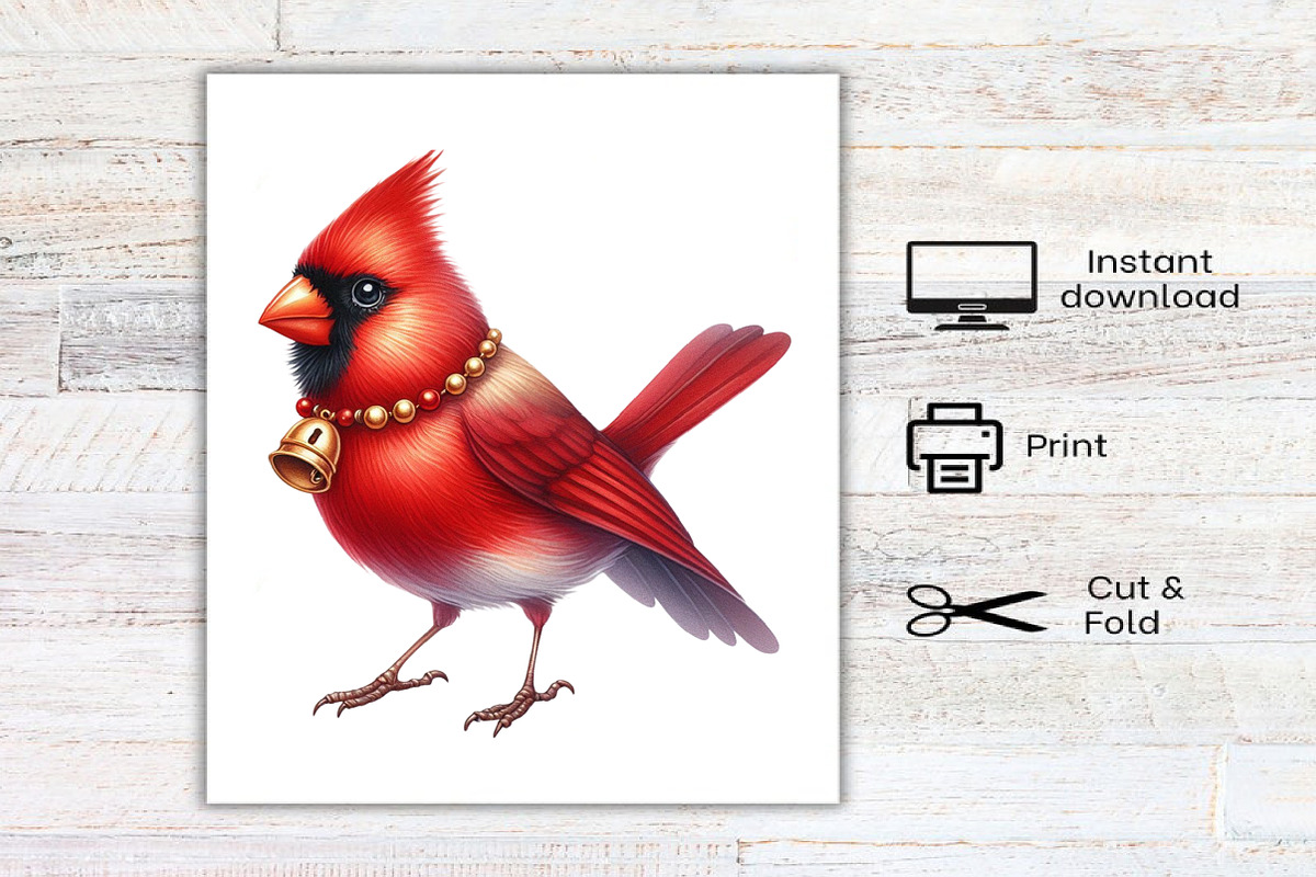 Watercolor Red Cardinal Christmas, an Illustration by Canvas Craft (Photo 5 of 7)