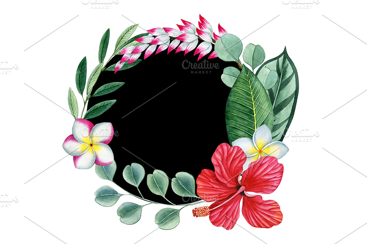 Tropical plants set, an Illustration by Watercolor life (Photo 5 of 13)