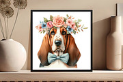 Watercolor Dog with Flower Crowns, an Animal Illustration by DreamCafeArt (Thumbnail 5 of 5)