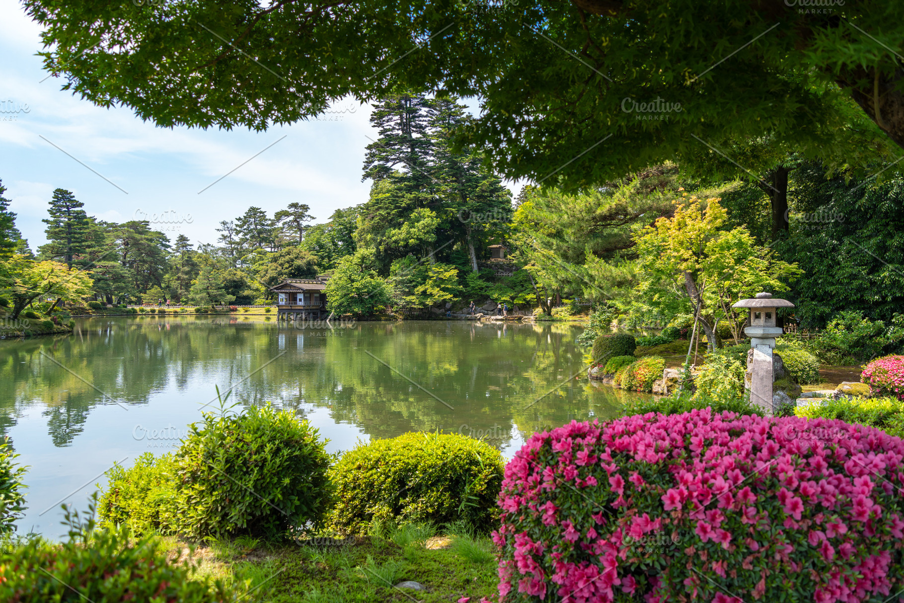 Serene view of Kenroku-en Garden near Kanazawa Castle, Japan, a Nature Photo by GoodGoods