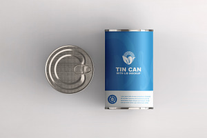 Tin Can With Lid Packaging Mockup