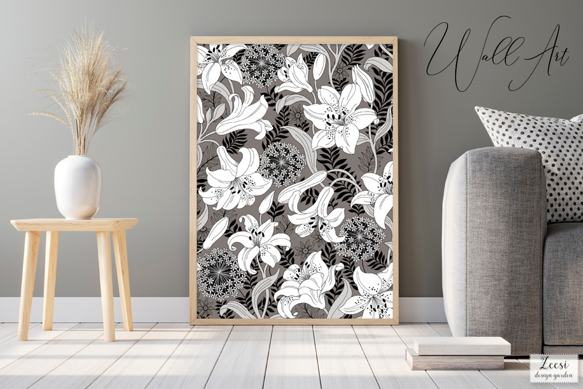 Ivory Lilies Pattern & Motifs, a Pattern Graphic by Zeesi Design Garden (Photo 5 of 11)