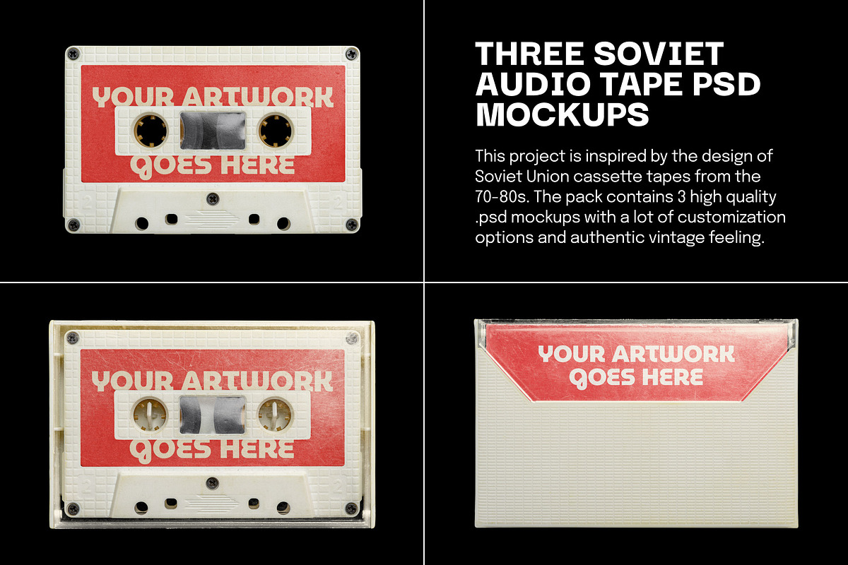 Soviet Cassette Tape Mockup, a Packaging Mockup by BULBFISH (Photo 2 of 10)