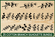 25 Rustic Cotton Branch SVG Bundle, a Decorative Illustration by Artivon (Thumbnail 1 of 4)