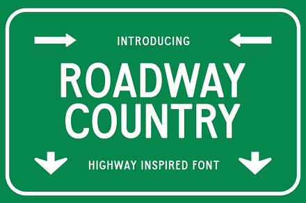 Roadway Country - Highway Font, a Sans Serif Font by Viswell