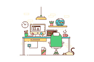 Creative office workspace