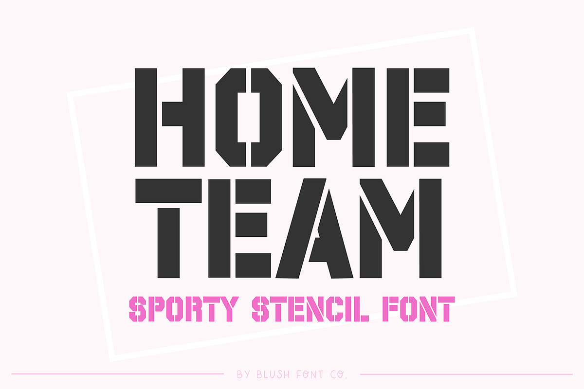 HOME TEAM STENCIL Sports Block Font, a Font by Blush Font Co. (Photo 1 of 6)
