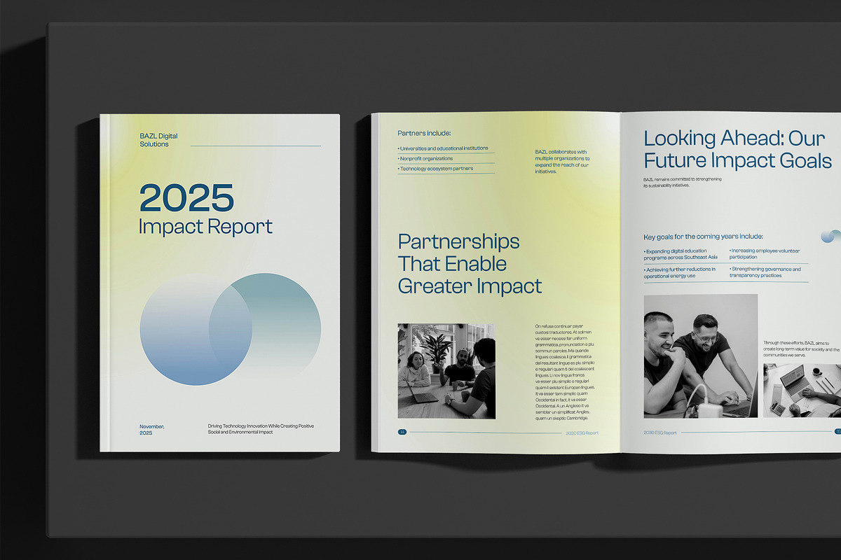Minimal Gradient ESG Impact Report, a Brochure Template by Neermana (Photo 2 of 11)