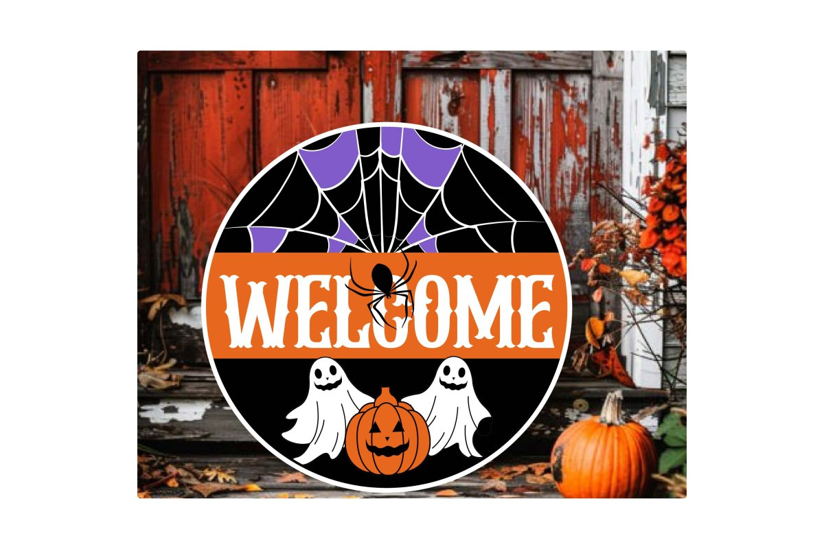 Halloween Round Door Sign Svg, an Object Graphic by Digi_Design_World (Photo 8 of 9)