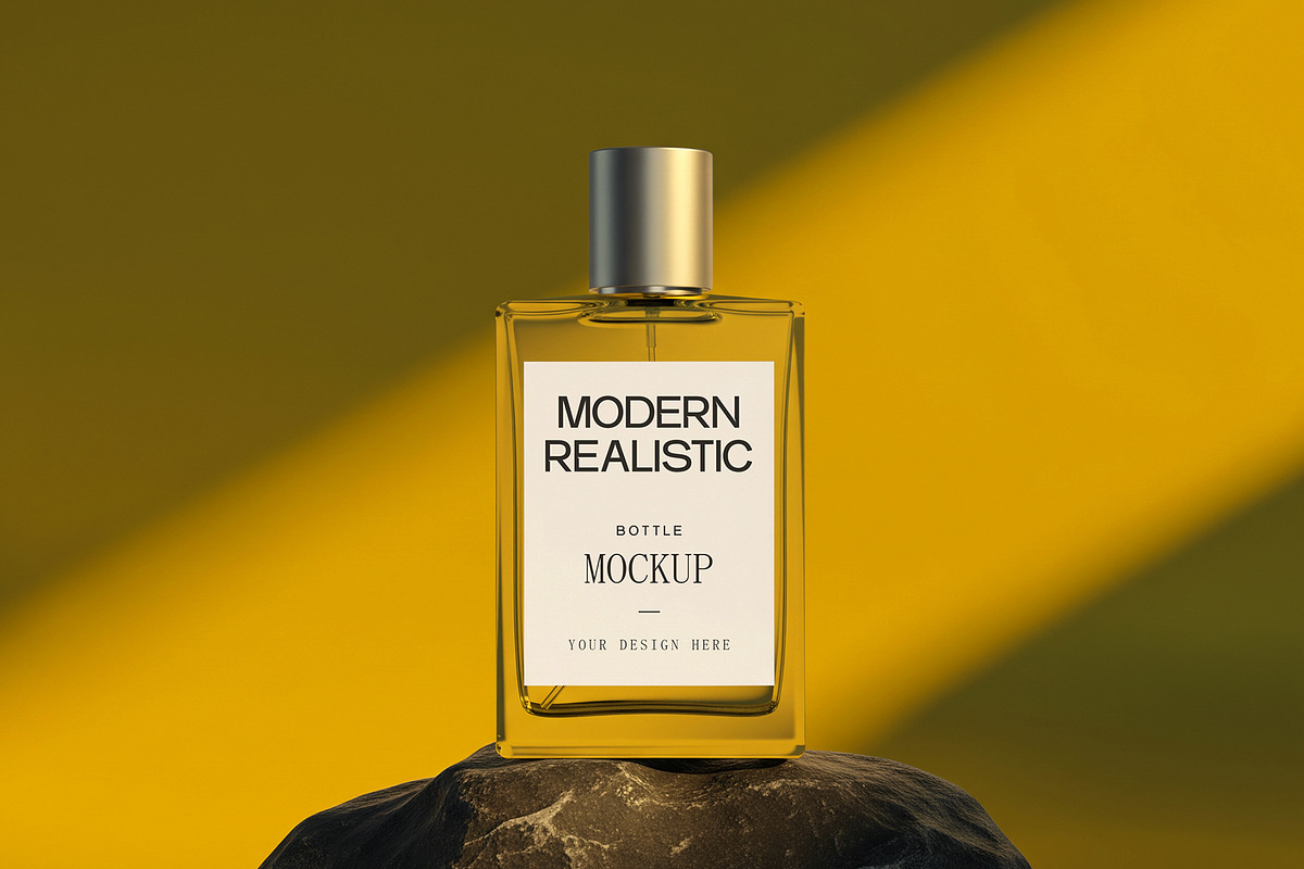 Clear Glass Perfume Bottle Mockup, a Packaging Mockup by graphypix (Photo 1 of 4)